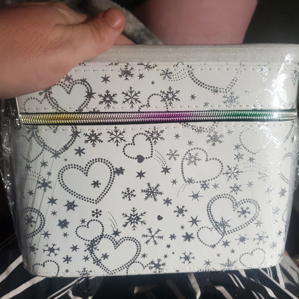 White and Silver Heart Patterned Women's Bag
